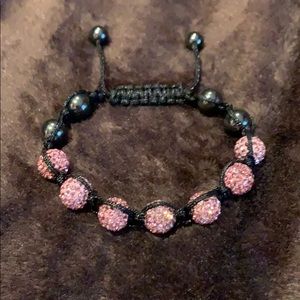 Black and Pink Adjustable Bracelet